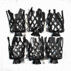 Set 6 Buchacas de Cuero Negro